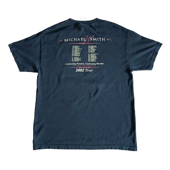 Michael W Smith Tour T-Shirt Men's Large American Flag Graphic Black Vintage - Picture 5 of 8
